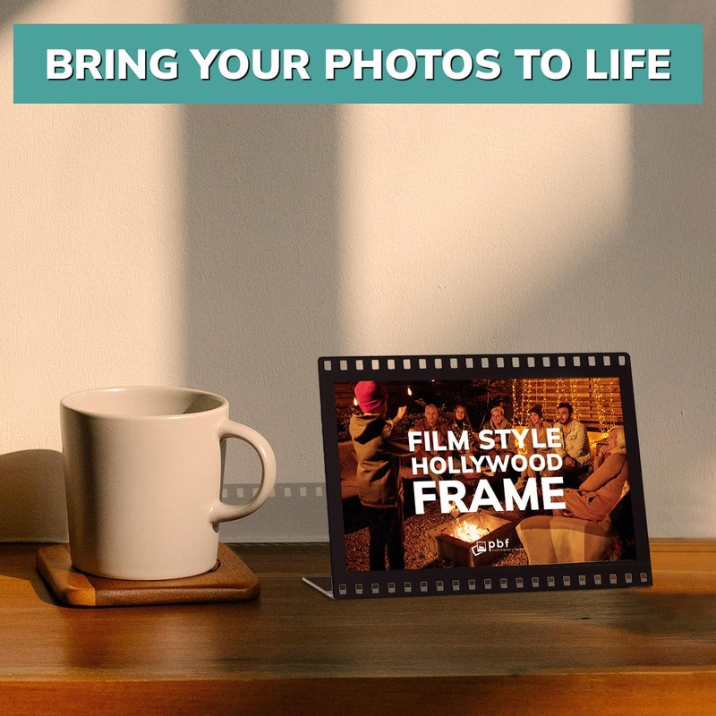 pbf PHOTO BOOTH FRAMES pbf 6x4 Acrylic Sign Holder | Horizontal Stand Up Slanted Sign Holder | Hollywood Acrylic Stand for Display | Clear Picture Frame, Menu Table Top Stand, Plastic Flyer Holder (12-Pack) - Image 3